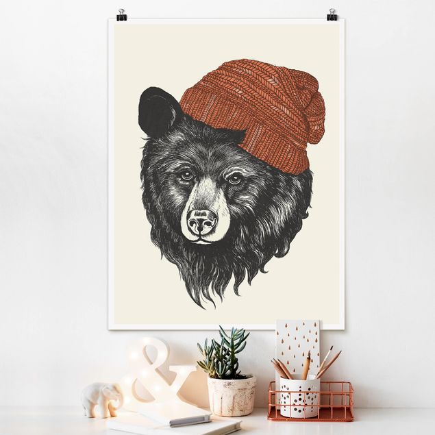 decoraçoes cozinha Illustration Bear With Red Cap Drawing