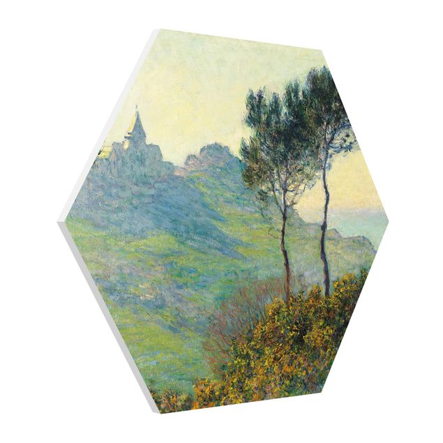 Quadros paisagens Claude Monet - The Church Of Varengeville At Evening Sun
