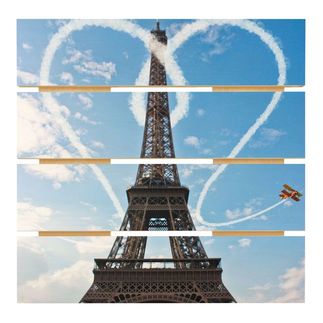 Quadros em madeira Paris - City Of Love