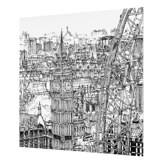 Painel anti-salpicos de cozinha City Study - London Eye