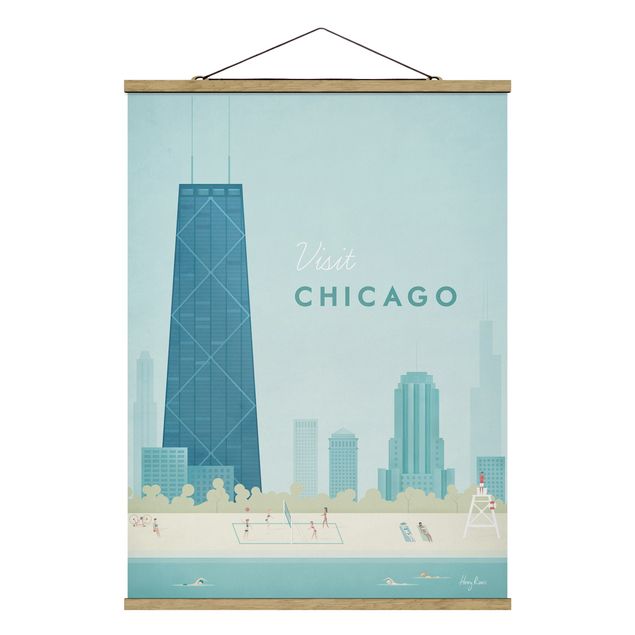 Quadros retro Travel Poster - Chicago