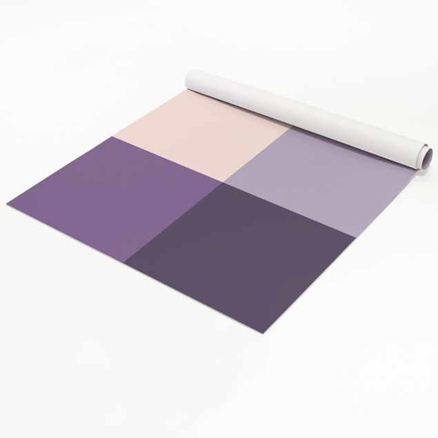 Películas autocolantes 3 Violet Squares Flower Colours & Light Contrast Colours