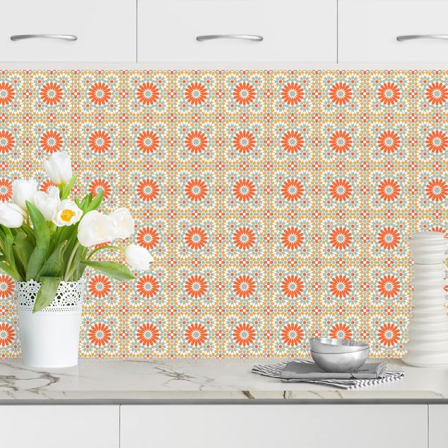 decoraçoes cozinha Oriental Patterns With Colourful Tiles