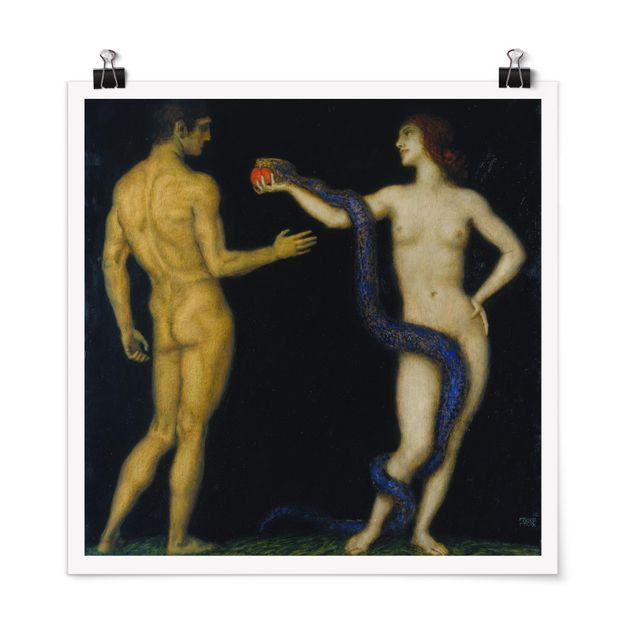Quadros por movimento artístico Franz von Stuck - Adam and Eve