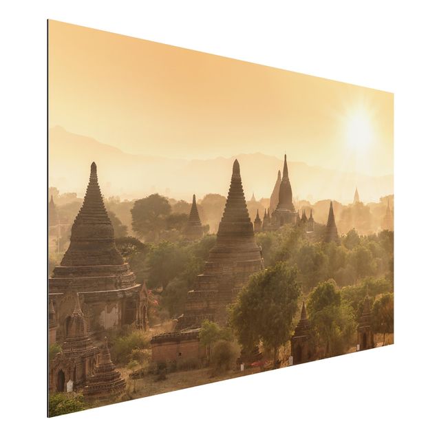 Quadros Ásia Sun Setting Over Bagan