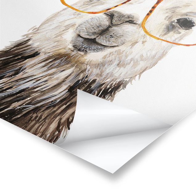posters decorativos Hip Lama With Glasses IV