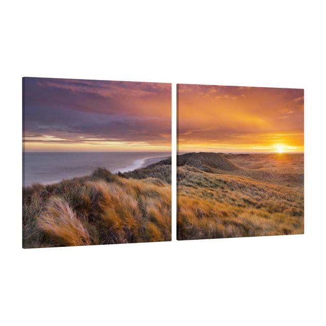 quadro com paisagens Sunrise On The Beach On Sylt