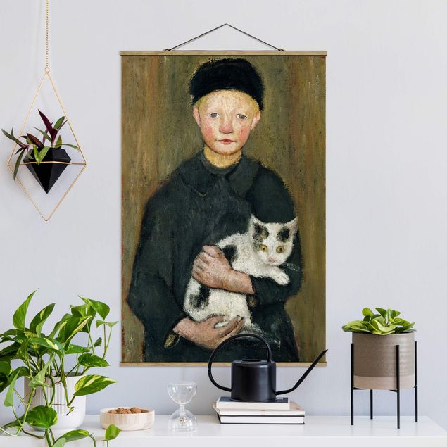 Quadros movimento artístico Expressionismo Paula Modersohn-Becker - Boy with Cat