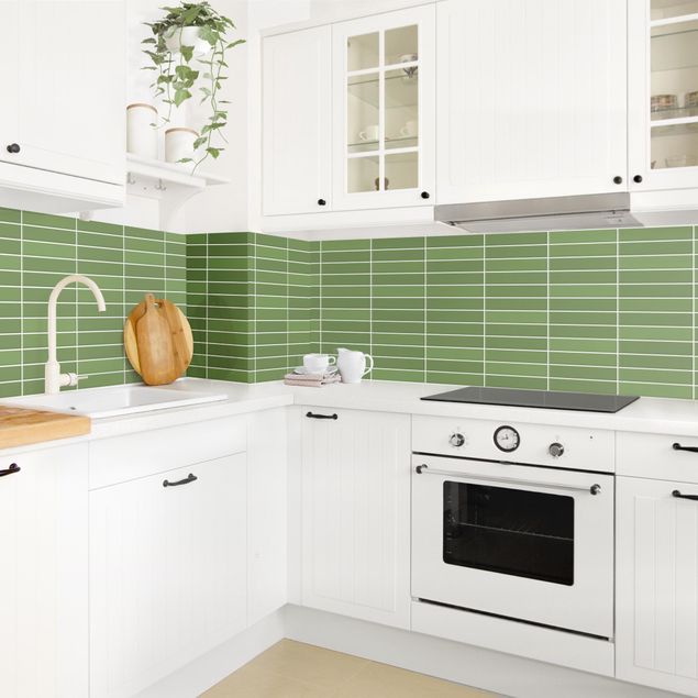 Backsplash de cozinha monocromático Metro Tiles - Green
