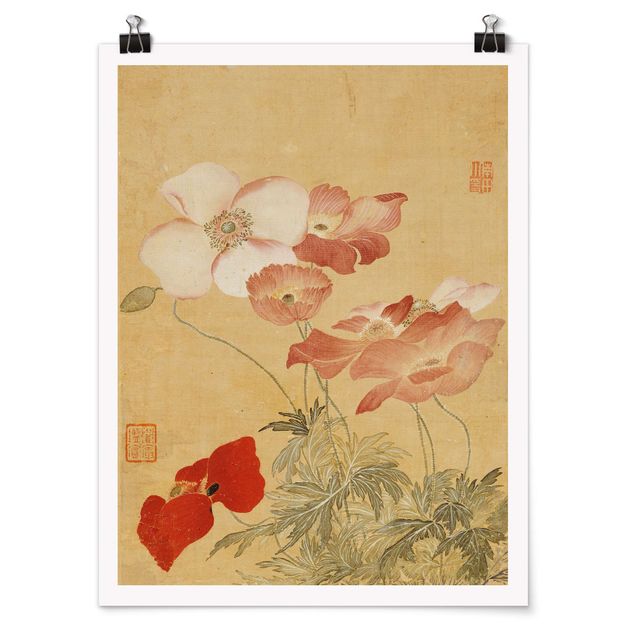 Posters quadros famosos Yun Shouping - Poppy Flower