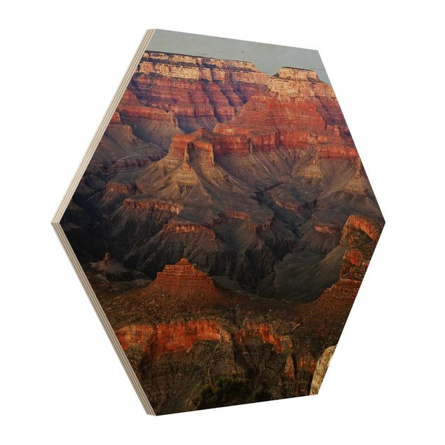 quadro de madeira para parede Grand Canyon After Sunset