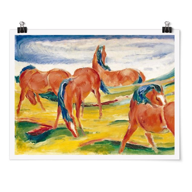 Quadros por movimento artístico Franz Marc - Grazing Horses
