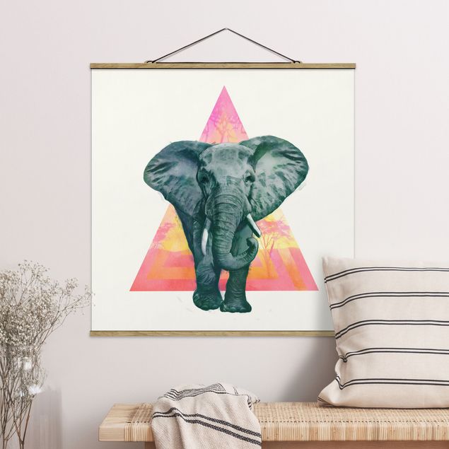 decoraçoes cozinha Illustration Elephant Front Triangle Painting