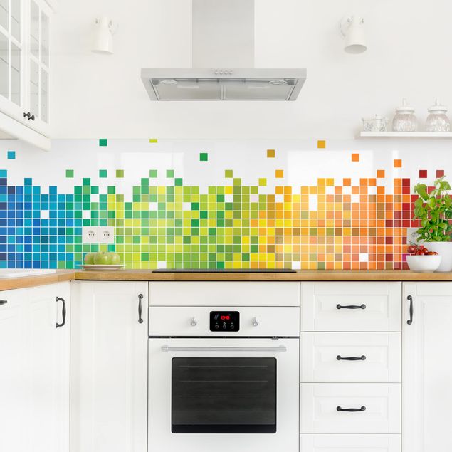 Películas autocolantes Pixel Rainbow