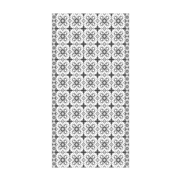Tapetes imitação azulejos Geometrical Tile Mix Flower Grey