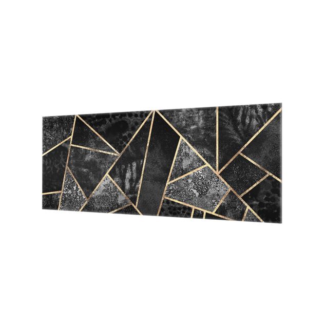 Painel anti-salpicos de cozinha Gray Triangles Gold