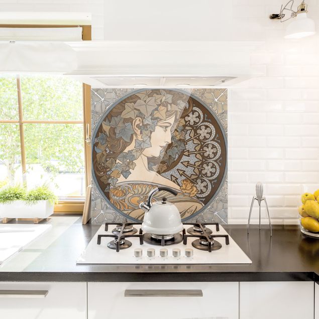decoraçao para parede de cozinha Alfons Mucha - Synthia