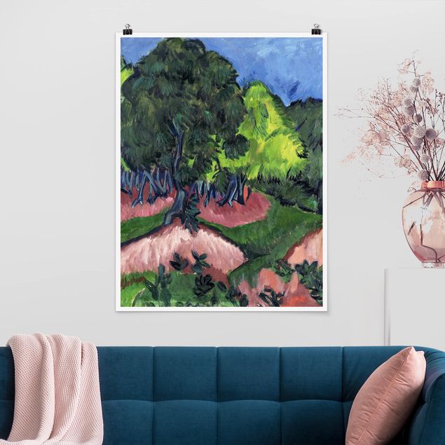 decoraçoes cozinha Ernst Ludwig Kirchner - Landscape with Chestnut Tree