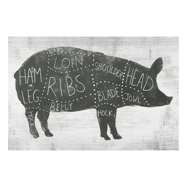 Painel anti-salpicos de cozinha Butcher Board - Pig