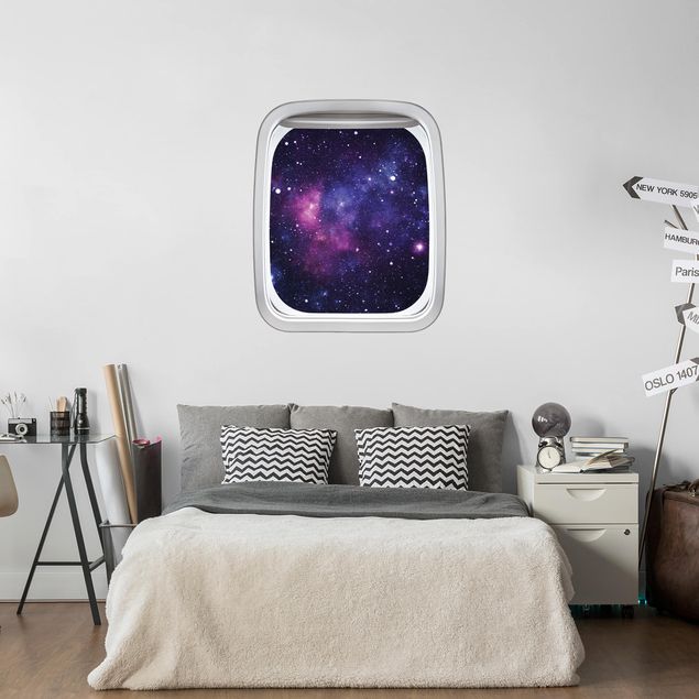 decoração quarto bebé Aircraft Window Galaxy