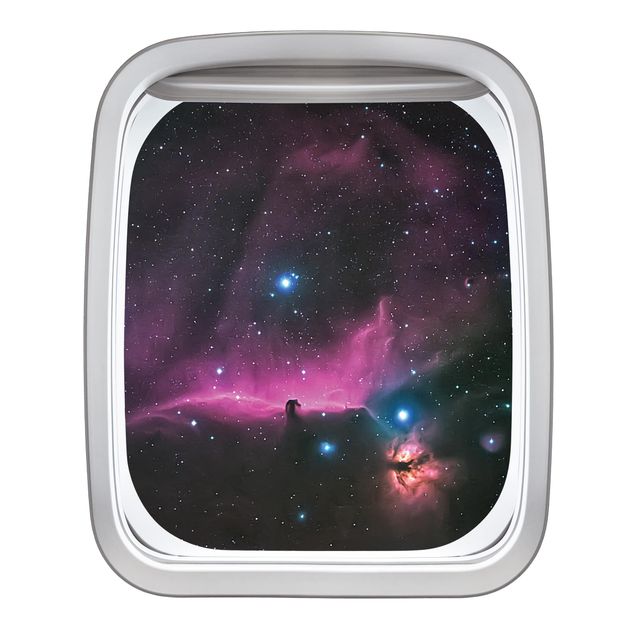 Autocolantes de parede 3D Aircraft Window Orion Nebula