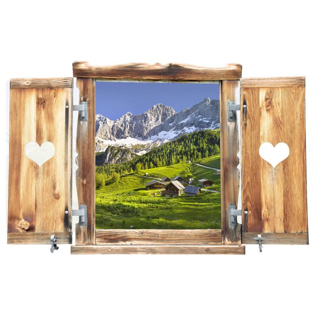 Quadros de Rainer Mirau Window With Heart Styria Alpine Meadow