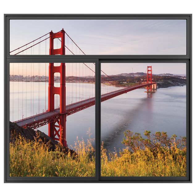 decoraçao cozinha Window Black Golden Gate Bridge  In San Francisco