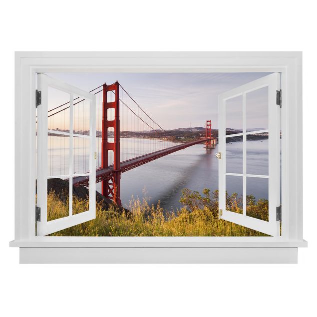 decoraçoes cozinha Open Window Golden Gate Bridge In San Francisco
