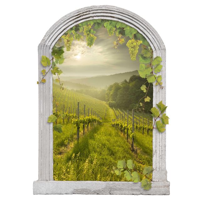 decoraçao cozinha Stone Arch Sun Rays Vineyard With Vines