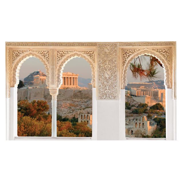 Autocolantes de parede 3D Decorated Window Acropolis
