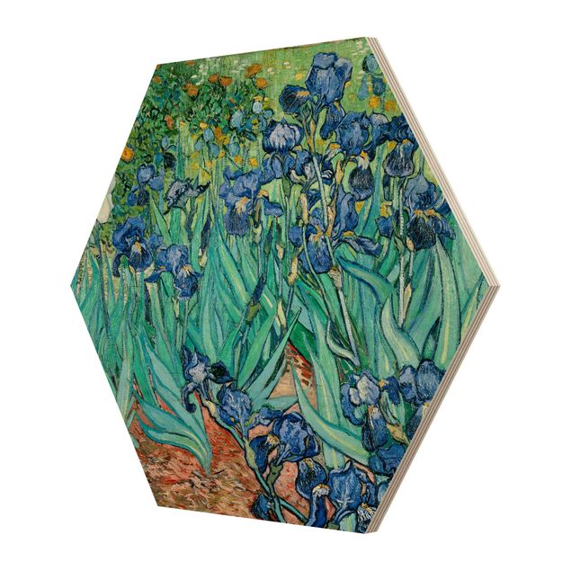 Quadros em madeira flores Vincent Van Gogh - Iris