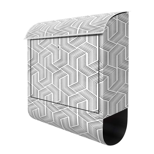 Caixas de correio 3D Pattern With Stripes In Silver
