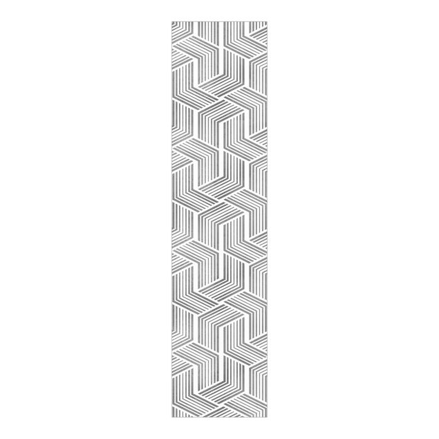 Painéis deslizantes padrões 3D Pattern With Stripes In Silver
