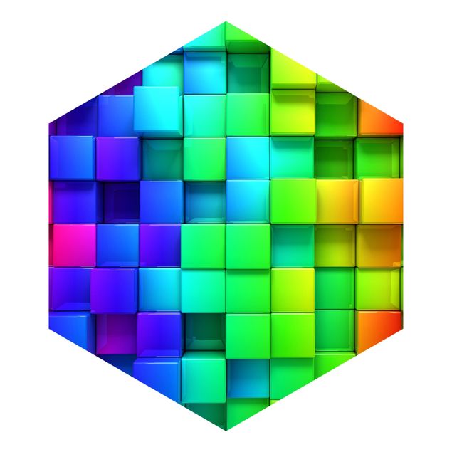 papel de parede moderno para sala 3D Cubes
