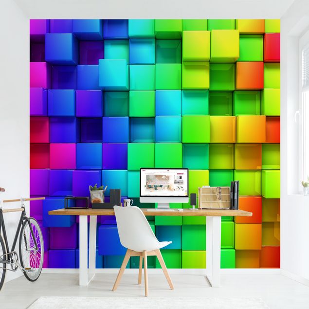 decoraçao para parede de cozinha 3D Cubes