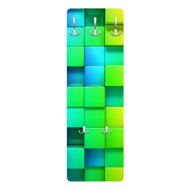 Cabides de parede multicolorido 3D Cubes