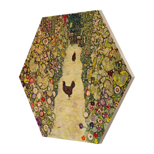 Quadros decorativos Gustav Klimt - Garden Path with Hens