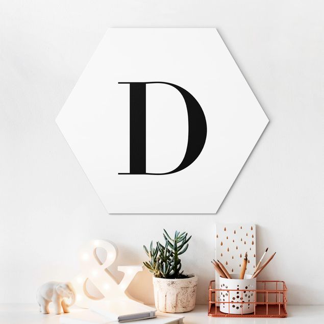 quadro de letras Letter Serif White D