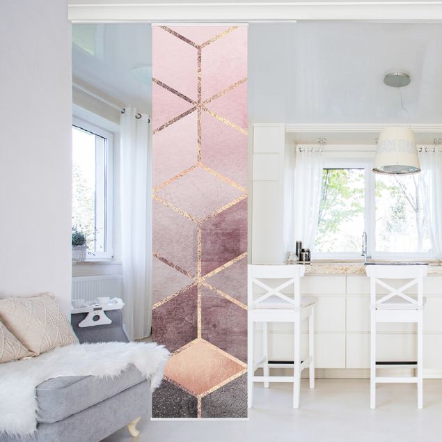 decoraçoes cozinha Pink Grey Golden Geometry