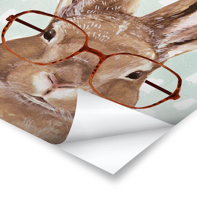 posters decorativos Animals With Glasses - Rabbit