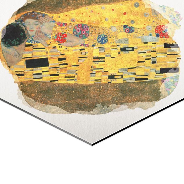 quadros para parede WaterColours - Gustav Klimt - The Kiss