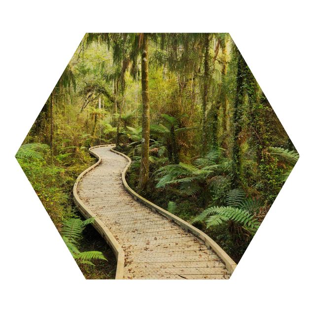 quadros em madeira para decoração Path In The Jungle