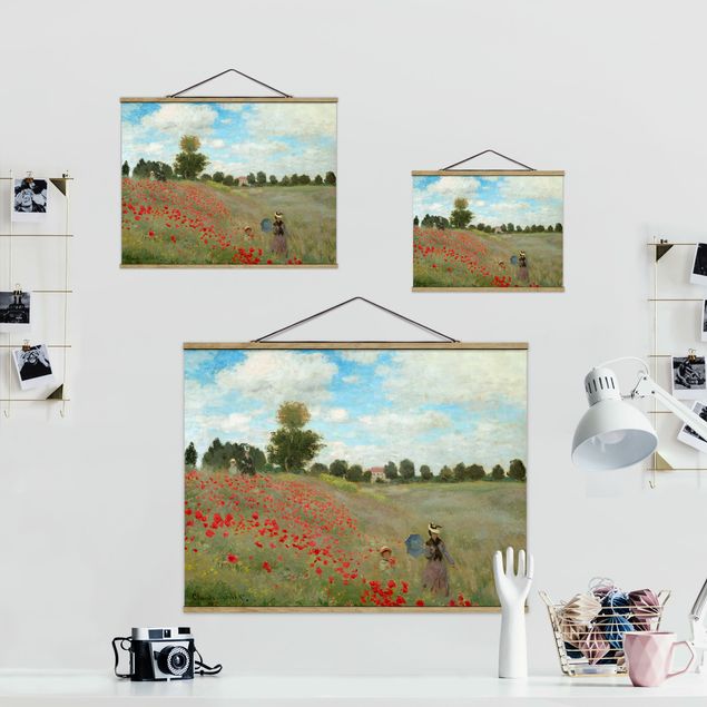 Quadros florais Claude Monet - Poppy Field Near Argenteuil