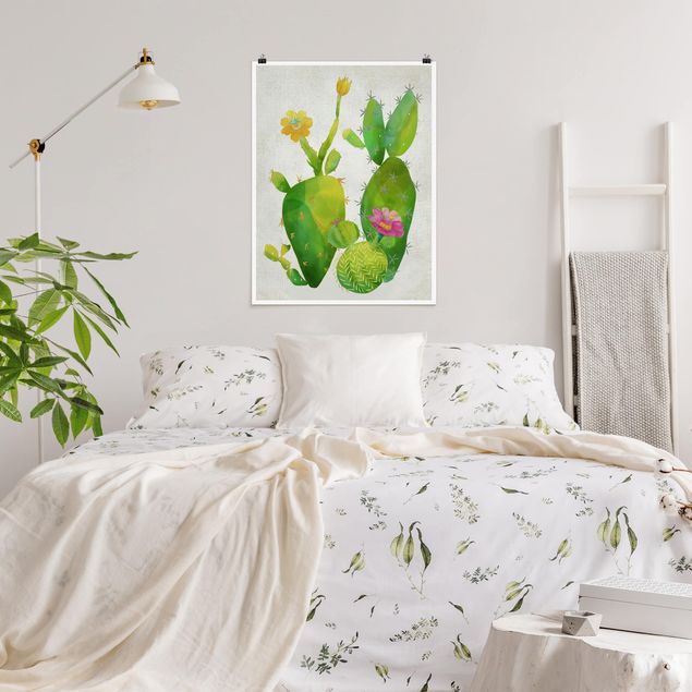 Quadros florais Cactus Family In Pink And Yellow