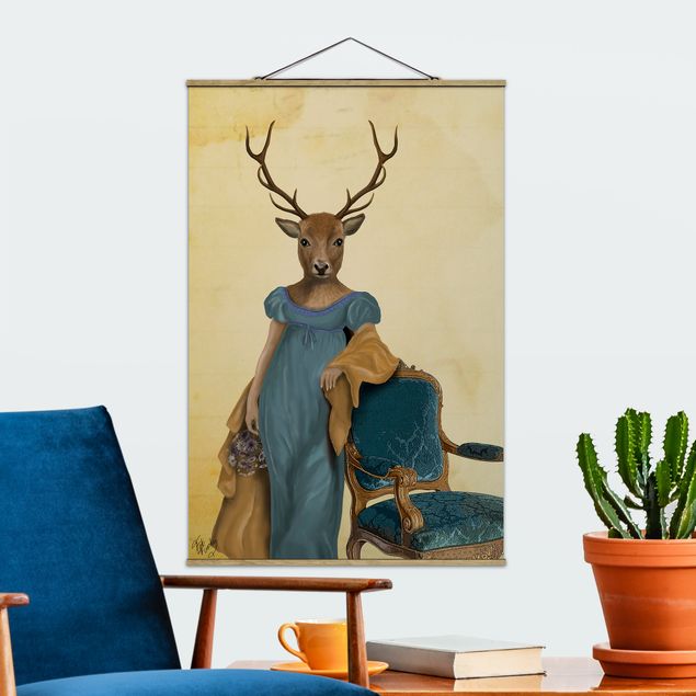 decoraçao para parede de cozinha Animal Portrait - Deer Lady