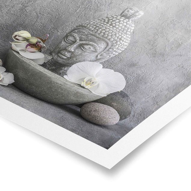 Quadros zen Zen Buddha, Orchid And Stone