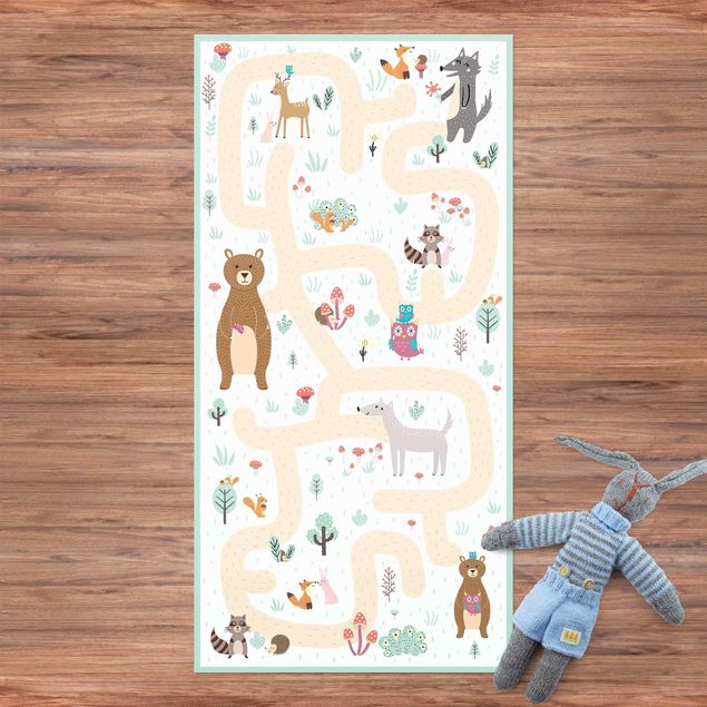 tapete varanda Playoom Mat Forest Animals - Friends On A Forest Path