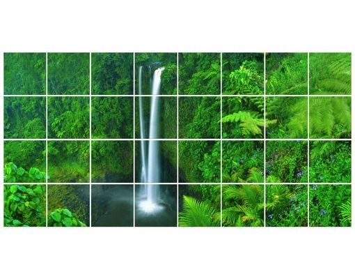 Películas para azulejos em verde Heavenly Waterfall