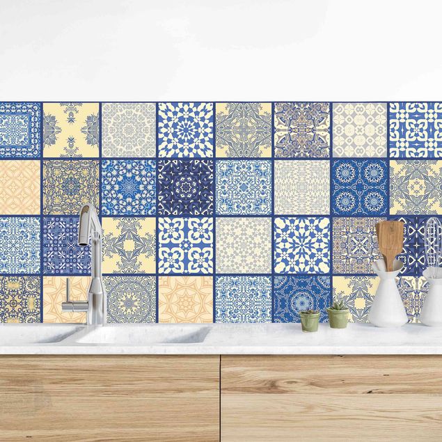 decoraçoes cozinha Sunny Mediterranian Tiles With Blue Joints
