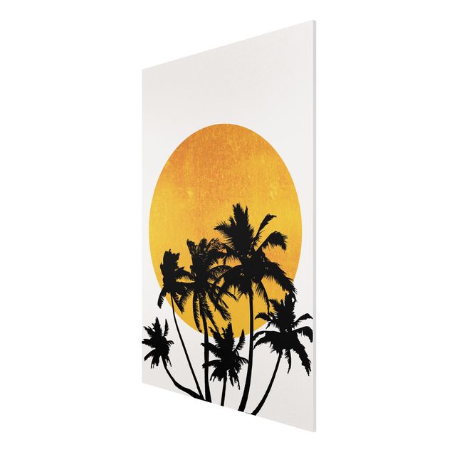 Quadros florais Palm Trees In Front Of Golden Sun